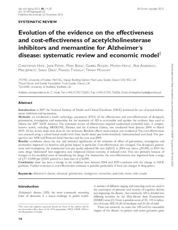 (PDF) Evolution of the evidence on the effectiveness and cost ...