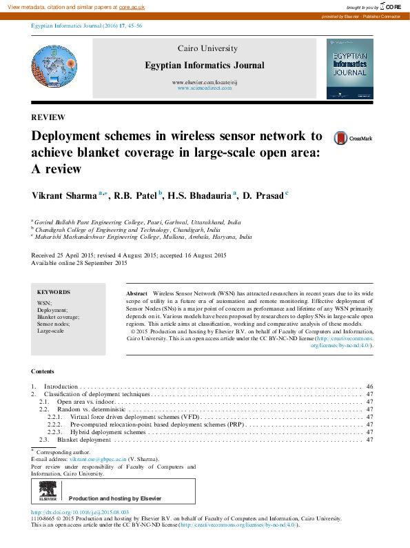 (PDF) Deployment schemes in wireless sensor network to achieve blanket ...