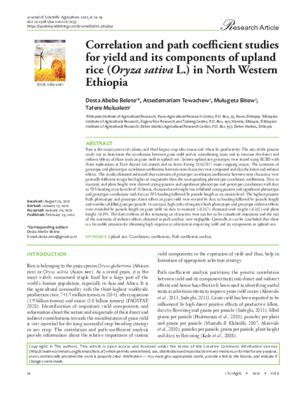 (PDF) Correlation and path coefficient studies for yield and its ...