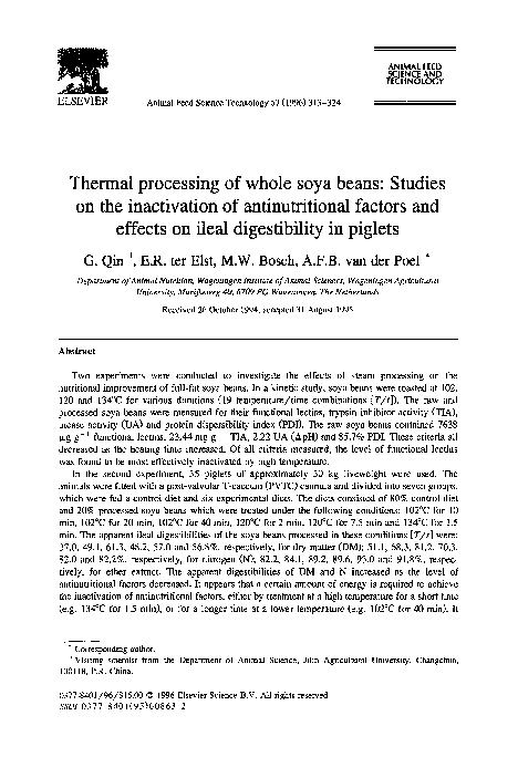 (PDF) Thermal processing of whole soya beans: Studies on the ...
