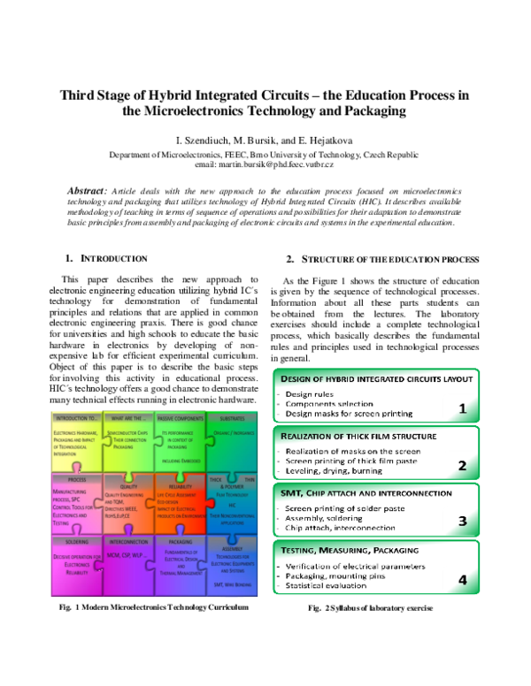 (PDF) Third stage of Hybrid Integrated Circuits - The education process ...