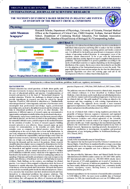 (PDF) THE NECESSITY OF EVIDENCE BASED MEDICINE IN HEALTH CARE SYSTEM ...