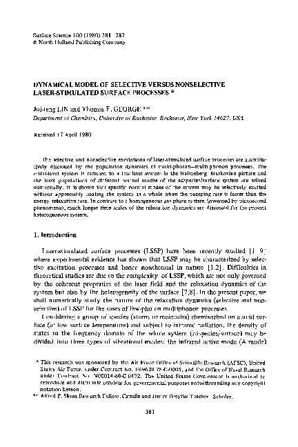 (PDF) Dynamical model of selective versus nonselective laser-stimulated ...