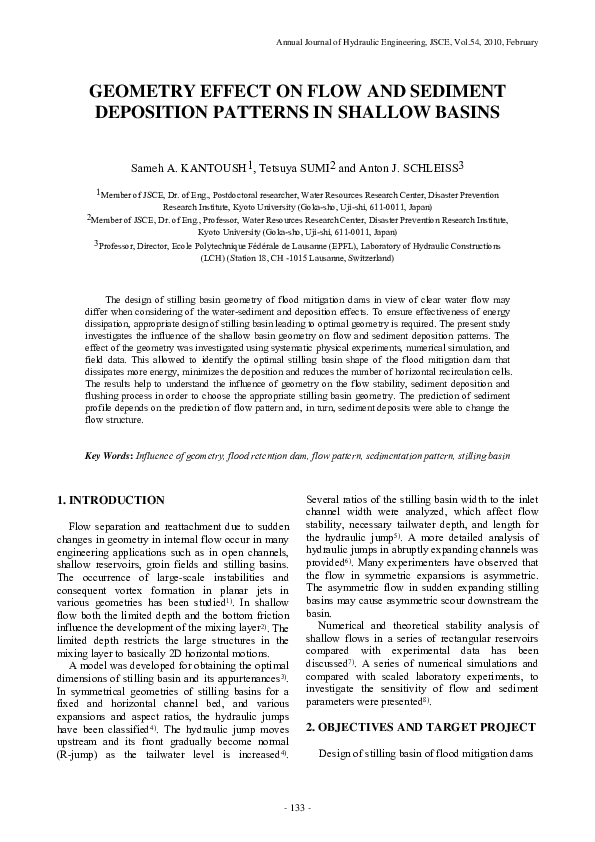 (PDF) Geometry Effect on Flow and Sediment Deposition Patterns in ...