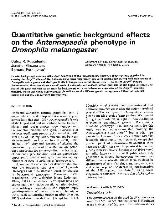 (PDF) Quantitative genetic background effects on the Antennapaedia ...