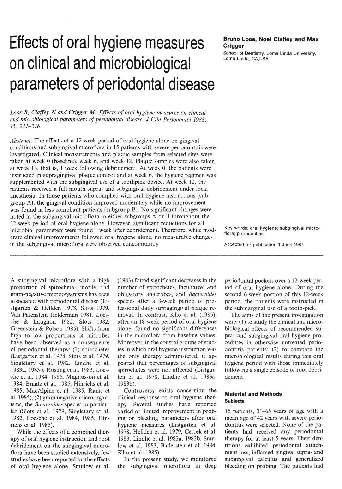 (PDF) Effects of oral hygiene measures on clinical and microbiological ...