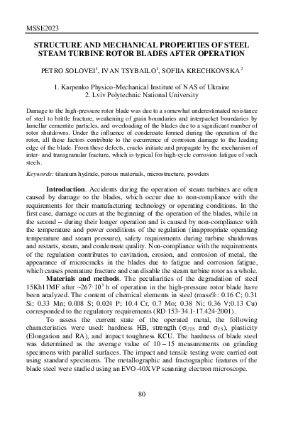 (PDF) Structure and Mechanical Properties of Steel Steam Turbine Rotor ...