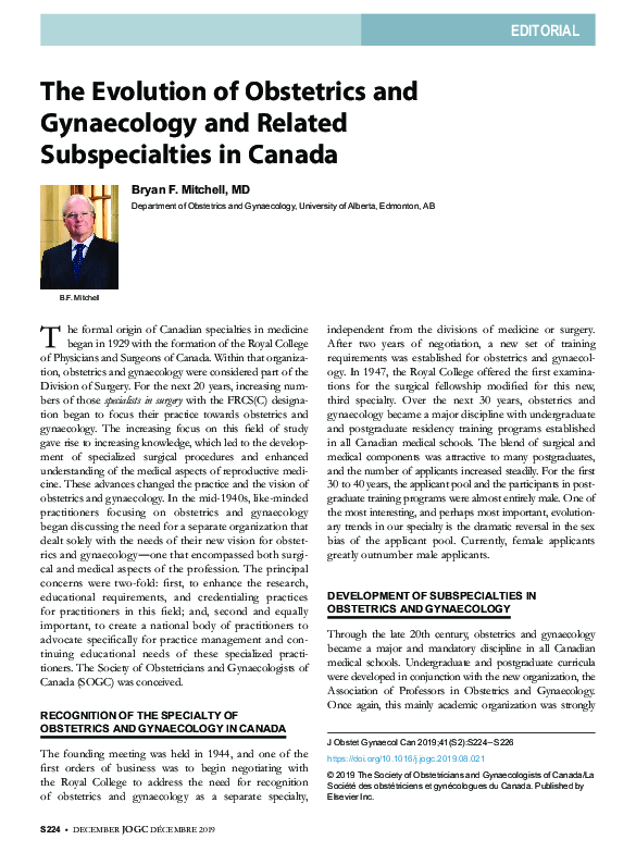 (PDF) The Evolution of Obstetrics and Gynaecology and Related ...