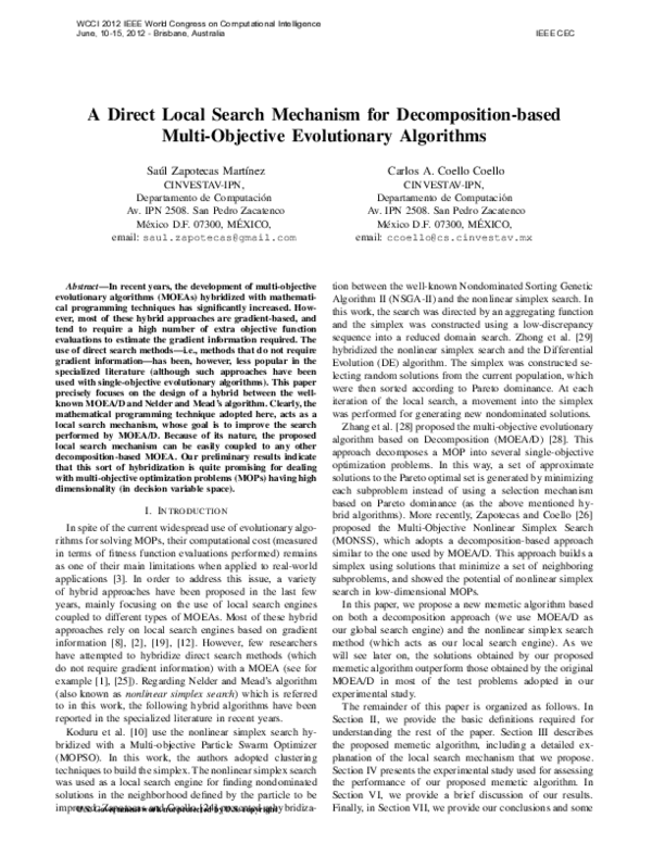 (PDF) A direct local search mechanism for decomposition-based multi ...