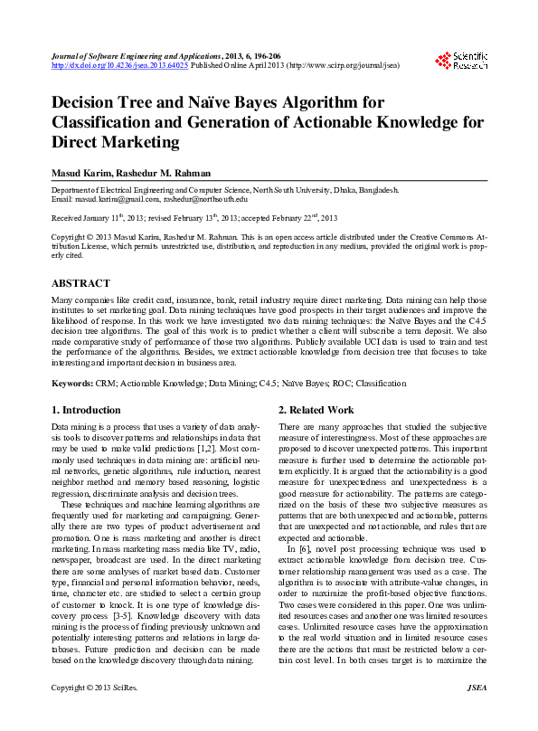 (PDF) Decision Tree and Naïve Bayes Algorithm for Classification and ...