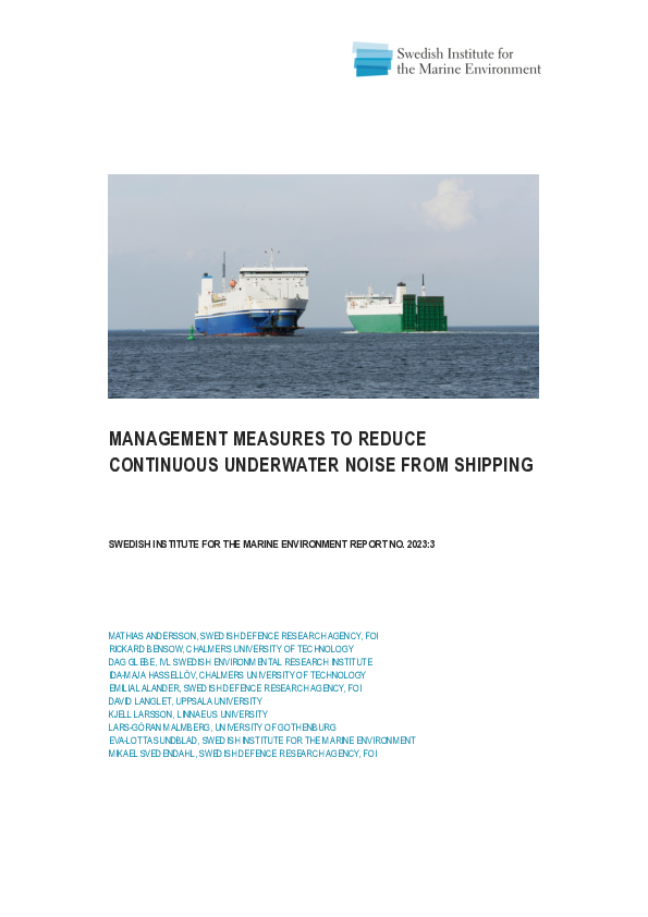 (PDF) Management Measures to Reduce Continuous Underwater Noise from ...