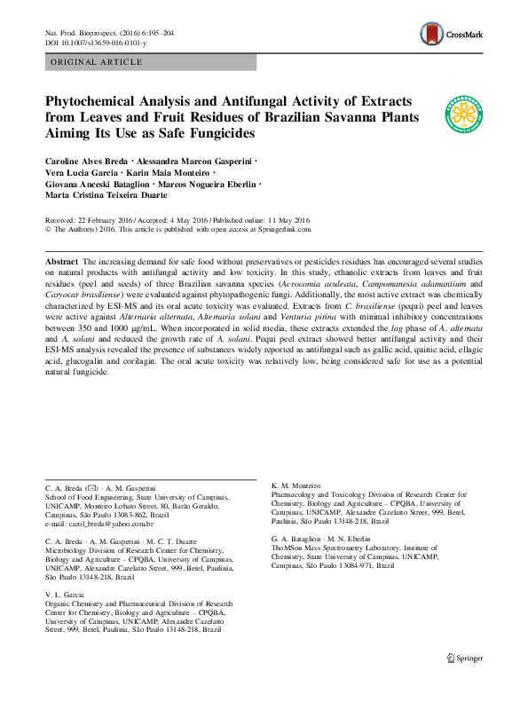 (PDF) Phytochemical Analysis and Antifungal Activity of Extracts from ...