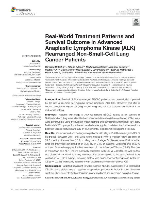 (PDF) Real-World Treatment Patterns and Survival Outcome in Advanced ...