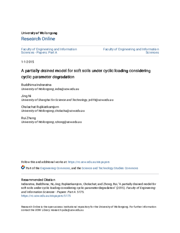 (PDF) A partially drained model for soft soils under cyclic loading ...