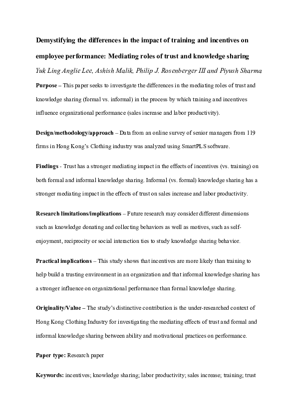 (PDF) Demystifying the differences in the impact of training and ...
