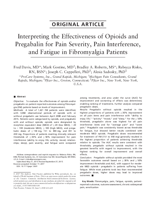 (PDF) Interpreting the Effectiveness of Opioids and Pregabalin for Pain ...