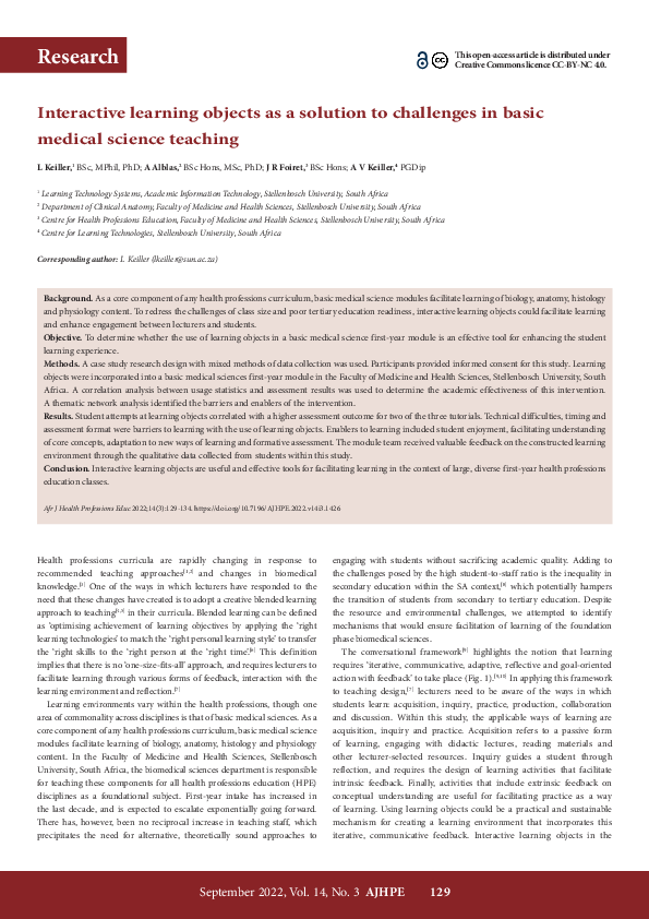 (PDF) Interactive learning objects as a solution to challenges in basic ...