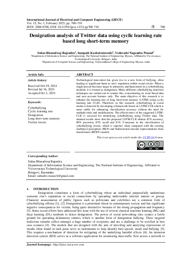 (PDF) Denigration analysis of Twitter data using cyclic learning rate ...