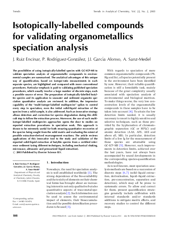 (PDF) Isotopically Labelled Compounds for Validating Organometallics ...