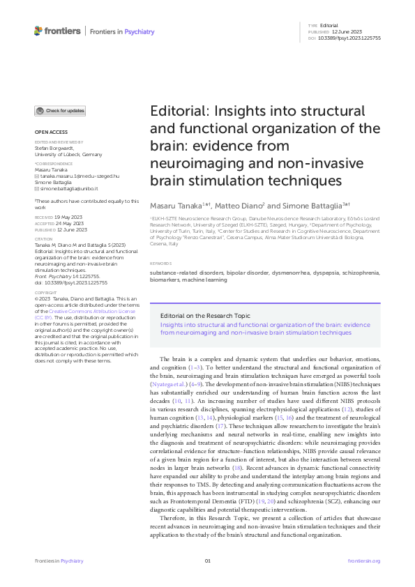 (PDF) Editorial: Insights into structural and functional organization ...