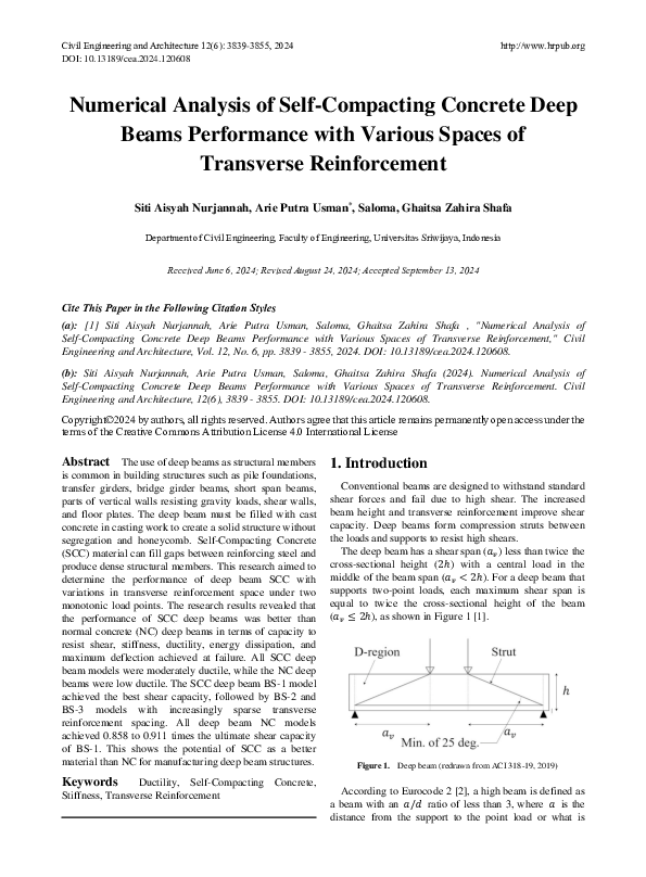 (PDF) Numerical Analysis of Self-Compacting Concrete Deep Beams ...