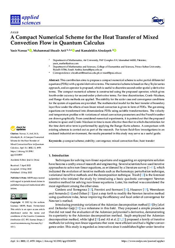 (PDF) A Compact Numerical Scheme for the Heat Transfer of Mixed ...