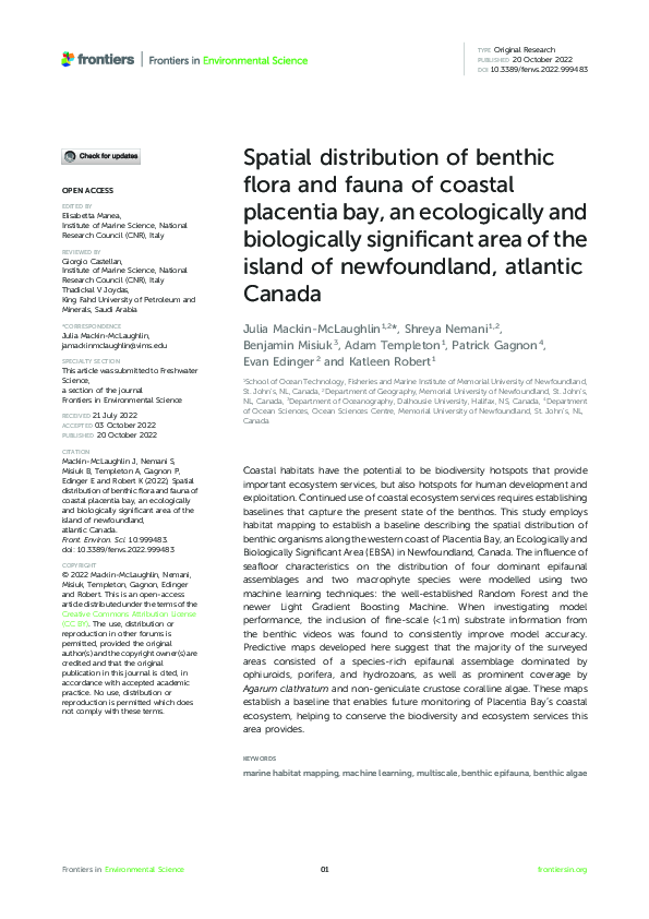 (PDF) Spatial distribution of benthic flora and fauna of coastal ...