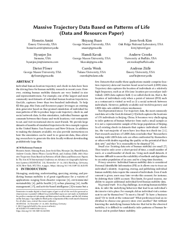(PDF) Massive Trajectory Data Based on Patterns of Life (Data and ...