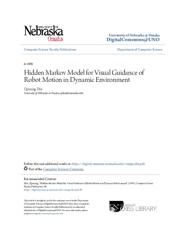 (PDF) Hidden Markov model for dynamic obstacle avoidance of mobile ...