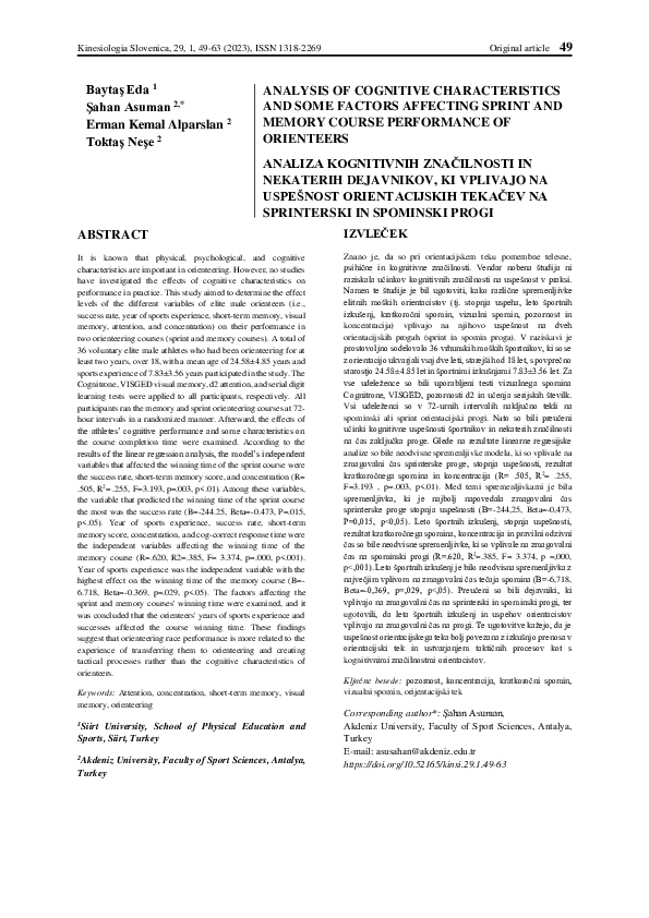 (PDF) ANALYSIS OF COGNITIVE CHARACTERISTICS AND SOME FACTORS AFFECTING ...