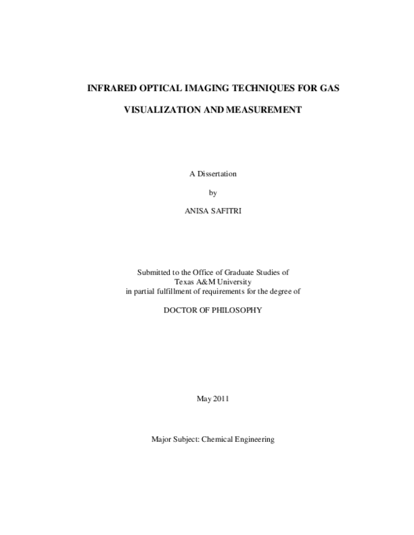 (PDF) Infrared optical imaging techniques for gas visualization and ...