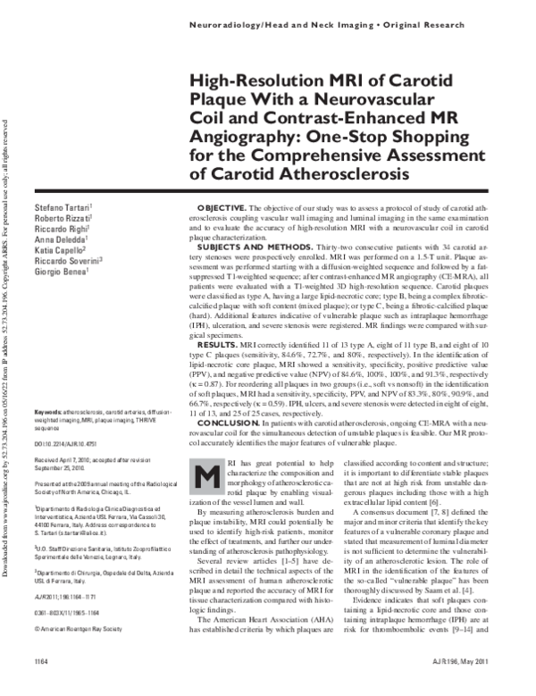 (PDF) High-Resolution MRI of Carotid Plaque With a Neurovascular Coil ...