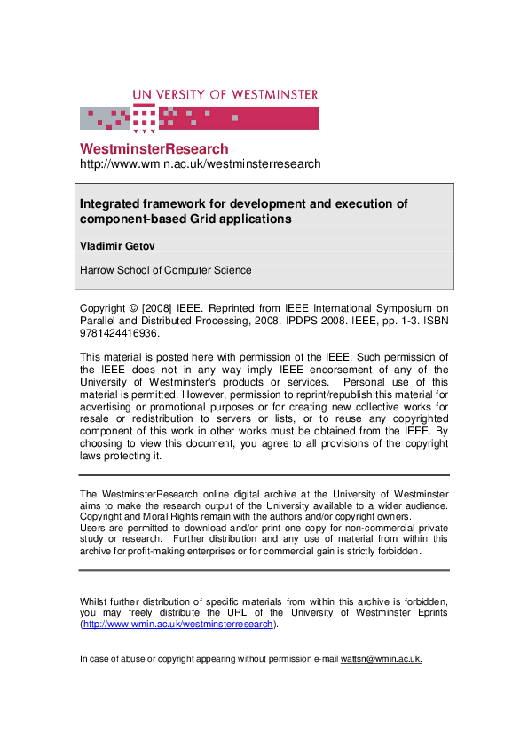 (PDF) Integrated framework for development and execution of component ...