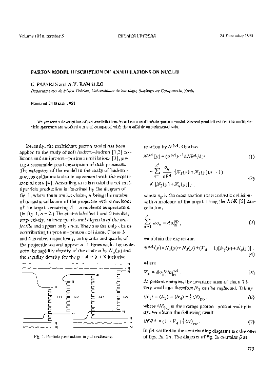 (PDF) Parton model description of annihilations on nuclei
