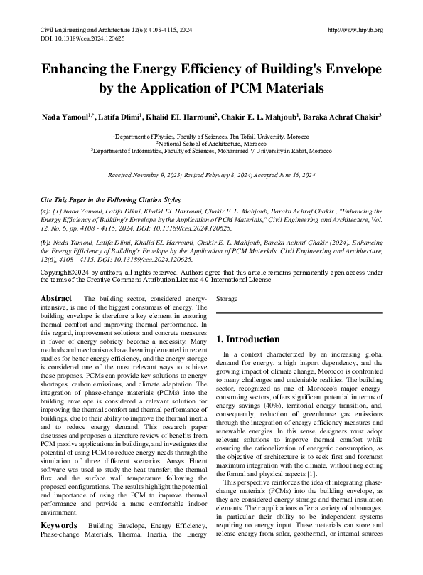 (PDF) Enhancing the Energy Efficiency of Building's Envelope by the ...