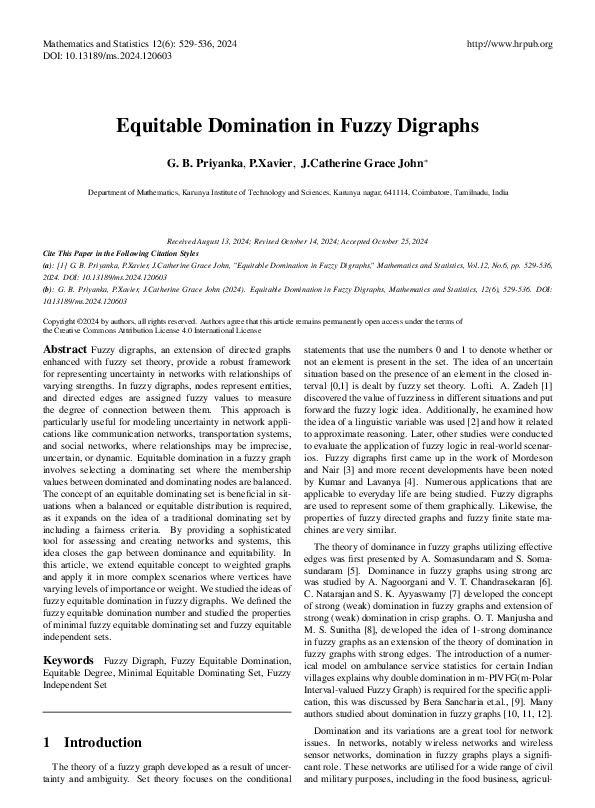 (PDF) Equitable Domination in Fuzzy Digraphs