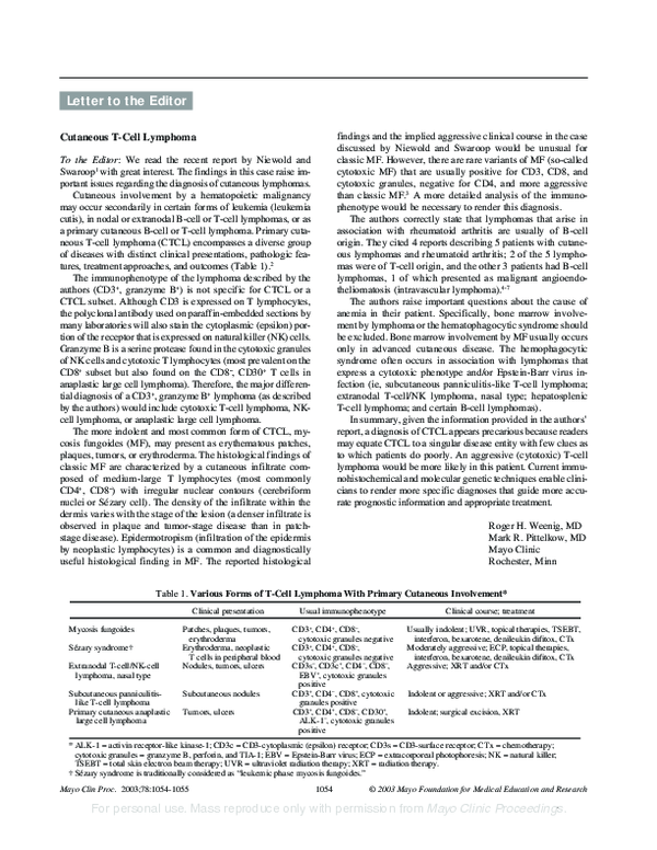 (PDF) Cutaneous T-Cell Lymphoma