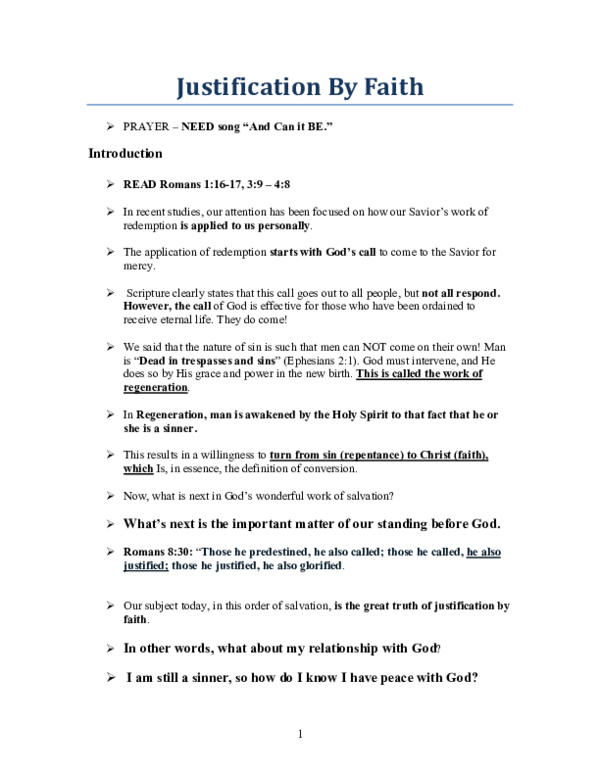 (PDF) A Study on the Biblical Doctrine of Justification