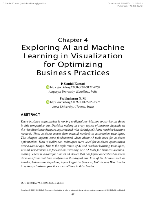 (PDF) Exploring AI and Machine Learning in Visualization for Optimizing ...
