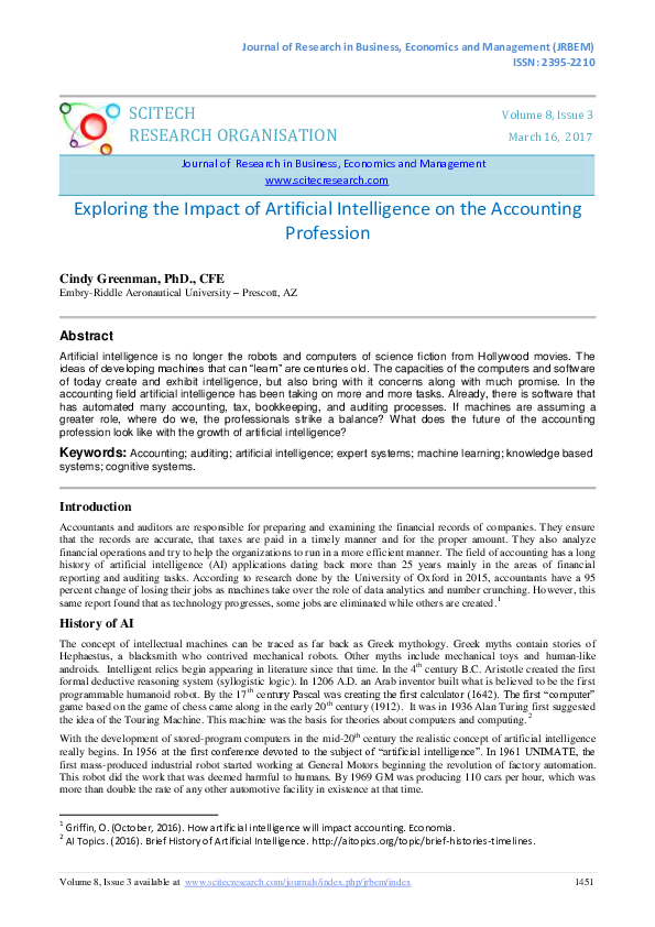 (PDF) Exploring the Impact of Artificial Intelligence on the Accounting ...
