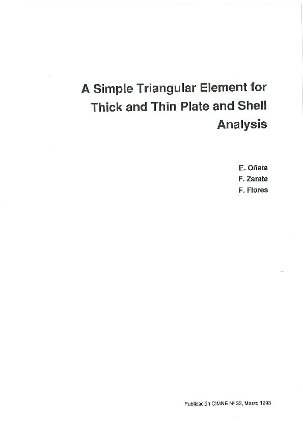 (PDF) A simple triangular element for thick and thin plate and shell ...