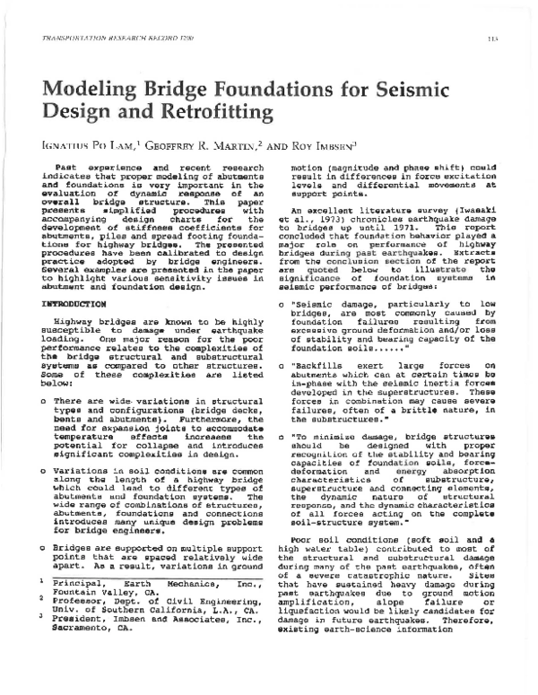 (PDF) Modeling bridge foundations for seismic design and retrofitting