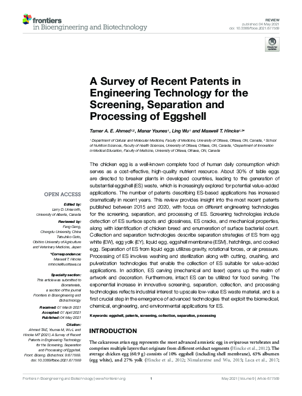 (PDF) A Survey of Recent Patents in Engineering Technology for the ...