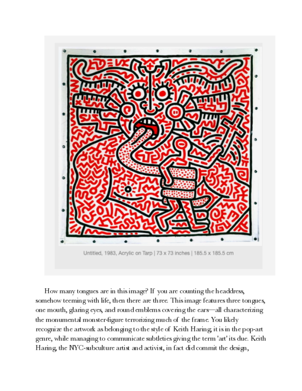 (PDF) The archetypal symbolism of 'Untitled' (1983) by Keith Haring