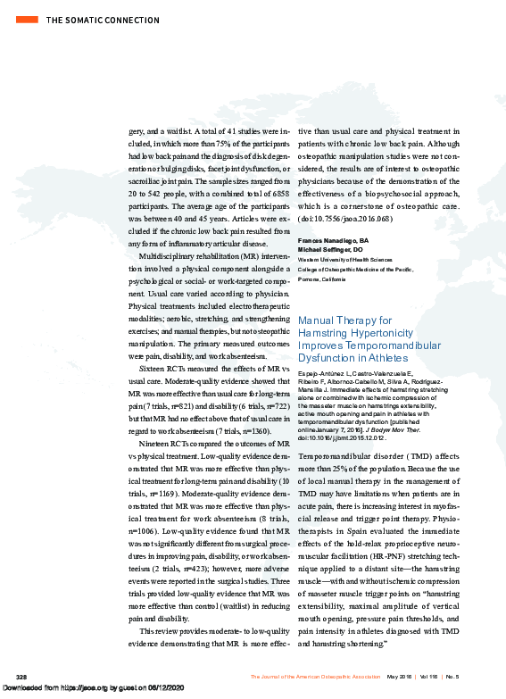 (PDF) Manual Therapy for Hamstring Hypertonicity Improves ...