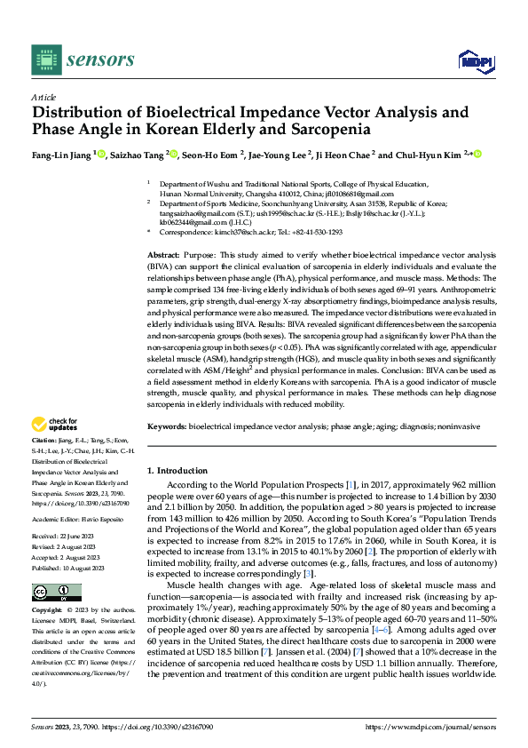 (PDF) Distribution of Bioelectrical Impedance Vector Analysis and Phase ...