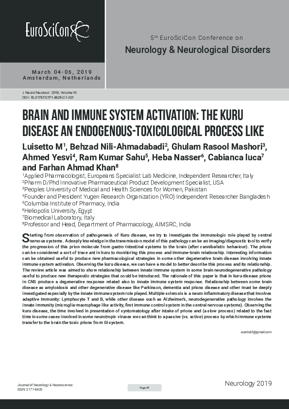 (PDF) Brain and immune system activation: the KURU disease an ...