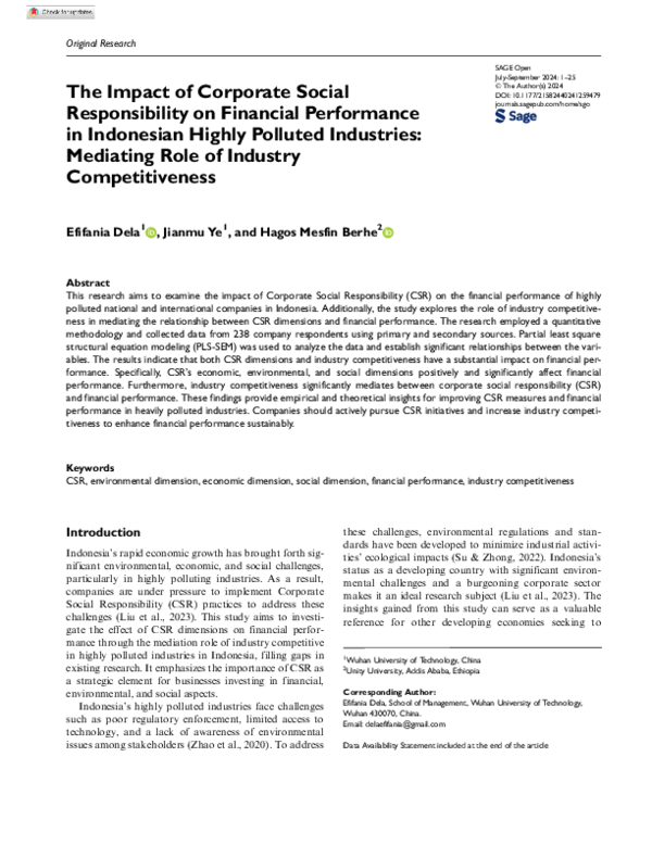 (PDF) the impact of corporate social responsibility on financial ...