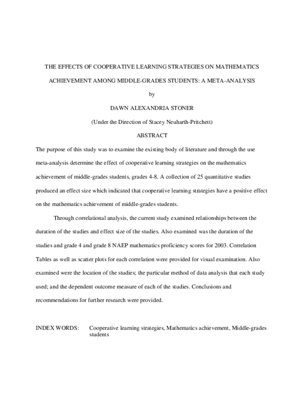 (PDF) The effects of cooperative learning strategies on mathematics ...