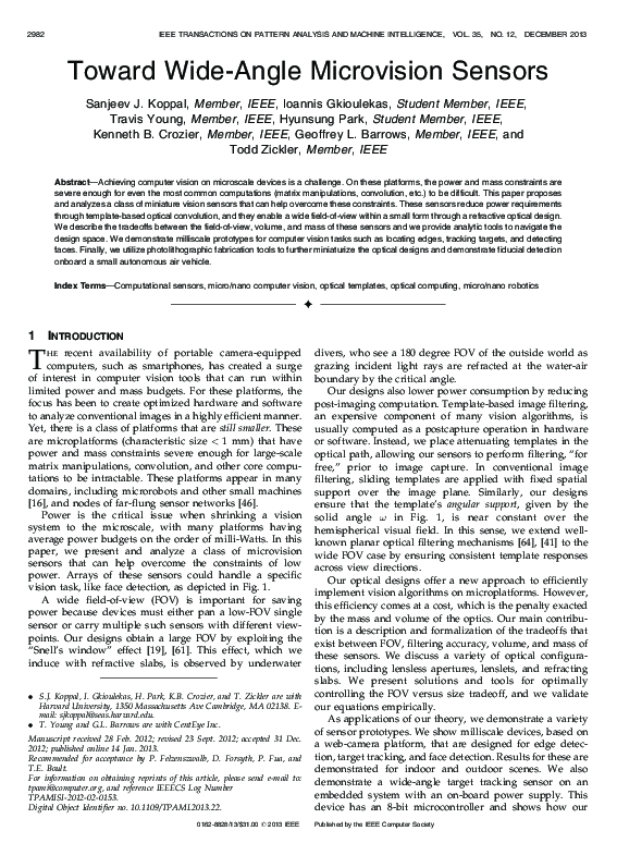 (PDF) Toward Wide-Angle Microvision Sensors